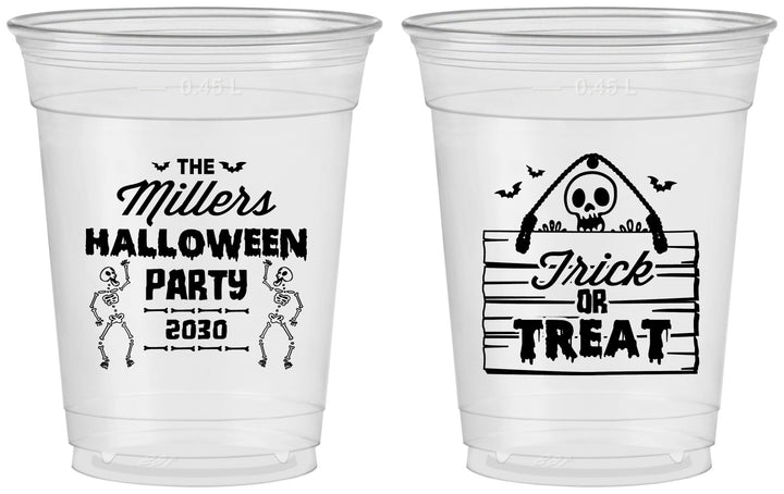 Custom Halloween 16 oz Soft Sided Clear Cups - Trick Or Treat | 250010