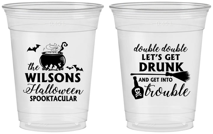 Custom Halloween 16 oz Soft Sided Clear Cups - Witch | 250011
