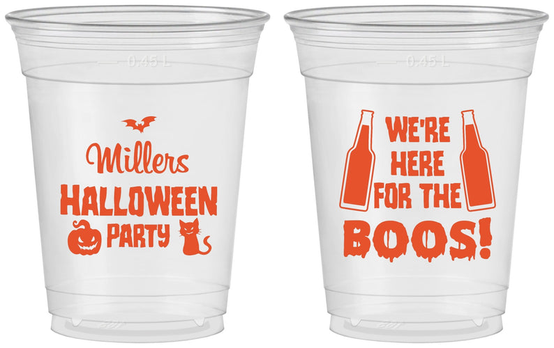 Custom Halloween 16 oz Soft Sided Clear Cups - Boo | 250016