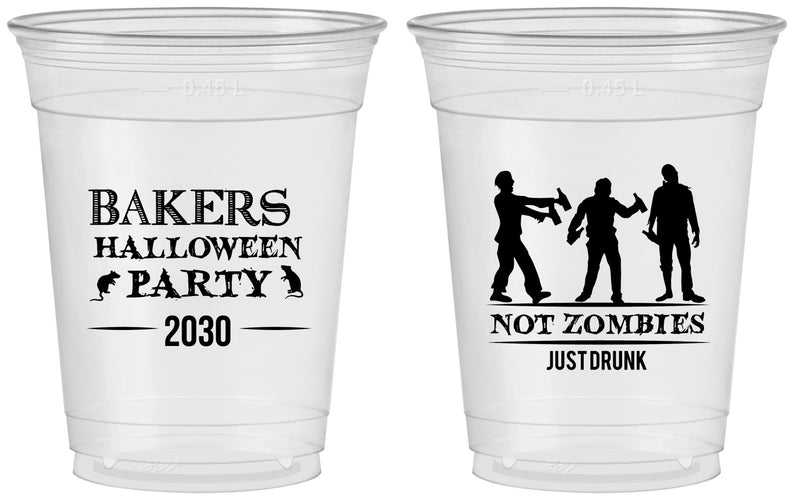 Custom Halloween 16 oz Soft Sided Clear Cups - Zombies | 250023