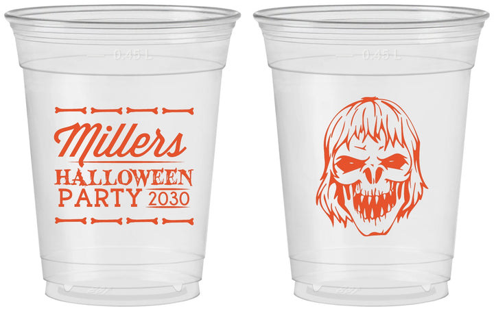 Custom Halloween 16 oz Soft Sided Clear Cups - Monster Zombie | 250024