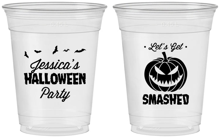 Custom Halloween 16 oz Soft Sided Clear Cups - Pumpkin | 250030
