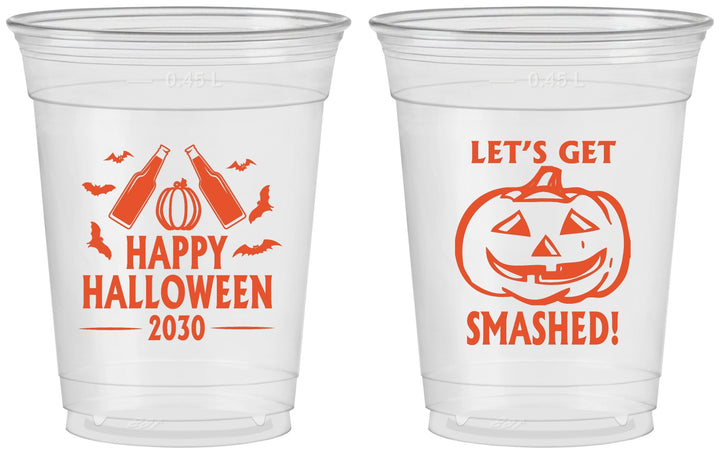 Custom Halloween 16 oz Soft Sided Clear Cups - Lets Get Smashed | 250036