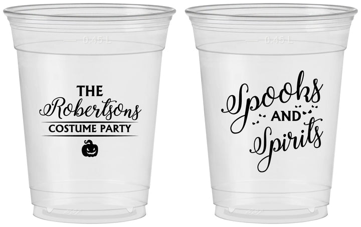 Custom Halloween 16 oz Soft Sided Clear Cups - Spooks Spirits | 250037