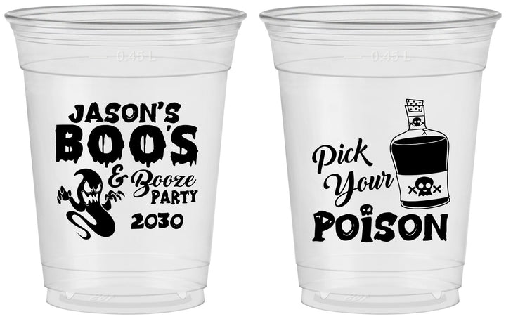 Custom Halloween 16 oz Soft Sided Clear Cups - Ghost Boo | 250042
