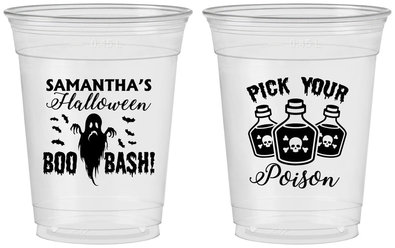 Custom Halloween 16 oz Soft Sided Clear Cups - Boo Bash | 250043