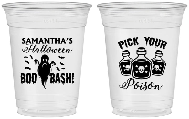Custom Halloween 16 oz Soft Sided Clear Cups - Boo Bash | 250043