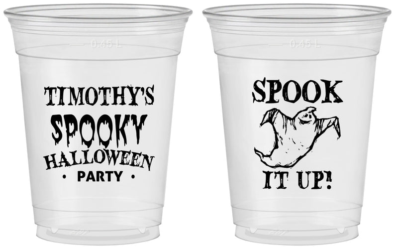 Custom Halloween 16 oz Soft Sided Clear Cups - Ghost | 250045