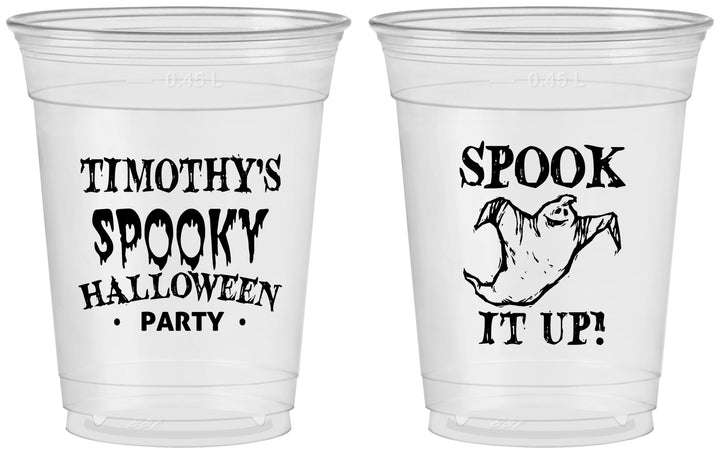 Custom Halloween 16 oz Soft Sided Clear Cups - Ghost | 250045