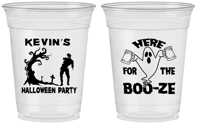 Custom Halloween 16 oz Soft Sided Clear Cups - Ghost | 250046