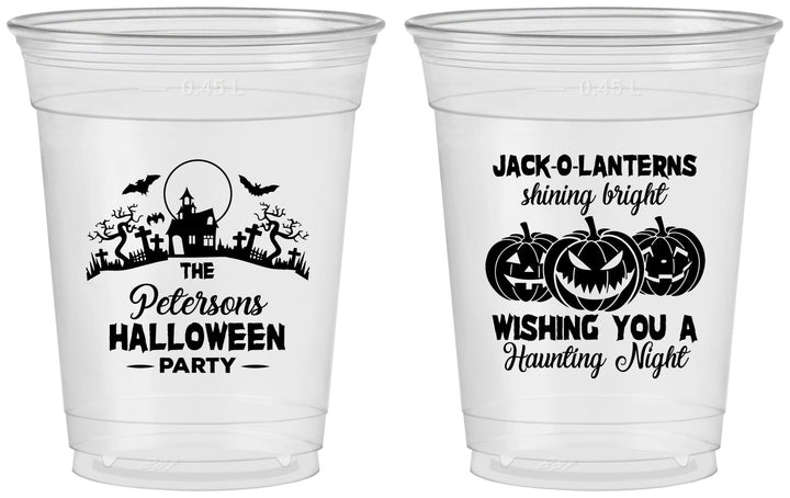 Custom Halloween 16 oz Soft Sided Clear Cups - Jack O Lantern | 250053