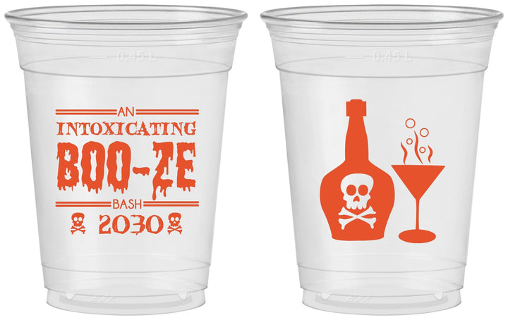Custom Halloween 16 oz Soft Sided Clear Cups - Booze Wine | 250060