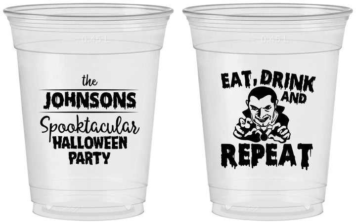Custom Halloween 16 oz Soft Sided Clear Cups - Dracula | 250062