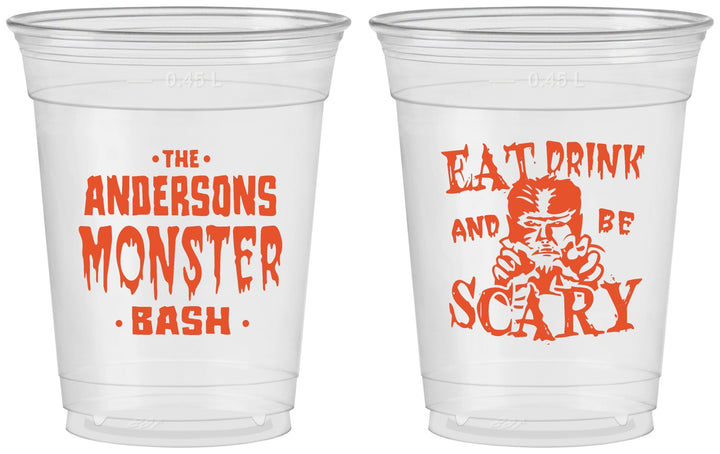 Custom Halloween 16 oz Soft Sided Clear Cups - Werewolf Monster | 250064
