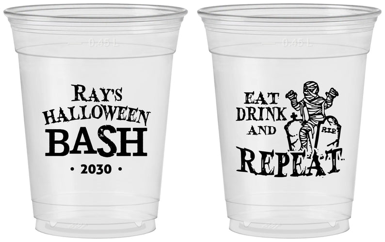 Custom Halloween 16 oz Soft Sided Clear Cups - Mummy | 250066