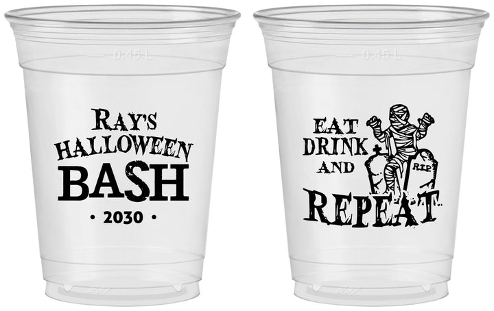 Custom Halloween 16 oz Soft Sided Clear Cups - Mummy | 250066