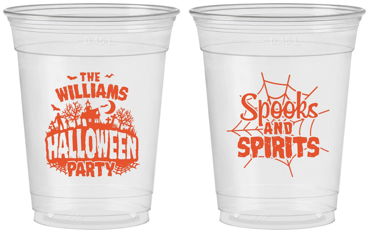 Custom Halloween 16 oz Soft Sided Clear Cups - Spooks Spirits | 250072