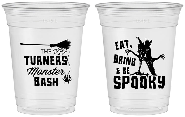 Custom Halloween 16 oz Soft Sided Clear Cups - Eat Drink Be Spooky | 250077