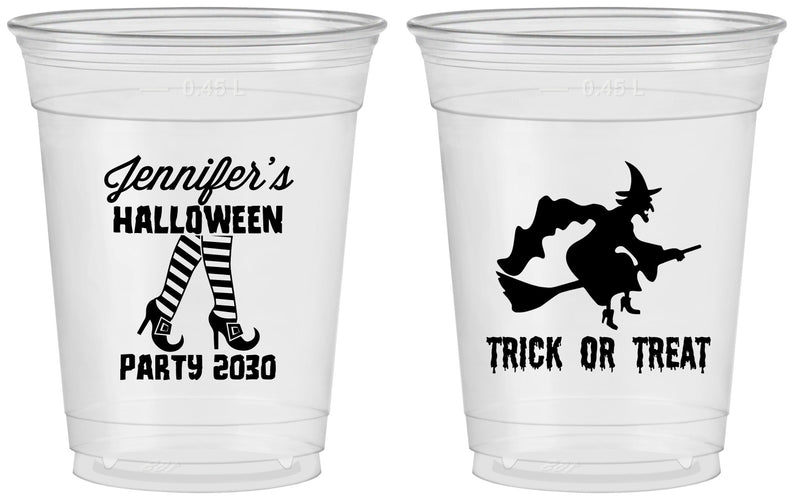 Custom Halloween 16 oz Soft Sided Clear Cups - Trick Or Treat | 250089