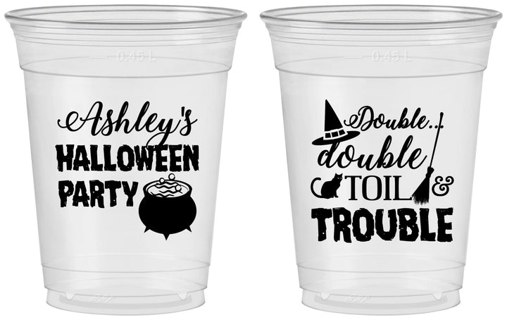 Custom Halloween 16 oz Soft Sided Clear Cups - Witch | 250095