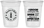 Custom Wedding 16 oz Soft Sided Clear Cups - Groom Bride Open Bar | 253