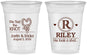 Custom Wedding 16 oz Soft Sided Clear Cups - We Tied The Knot | 260