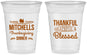 Custom Thanksgiving 16 oz Soft Sided Clear Cups - Thankful Blessed | 260032