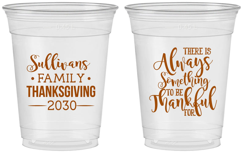 Custom Thanksgiving 16 oz Soft Sided Clear Cups - Thankful | 260048