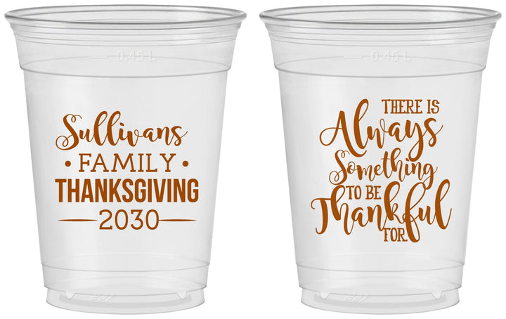 Custom Thanksgiving 16 oz Soft Sided Clear Cups - Thankful | 260048