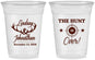 Custom Wedding 16 oz Soft Sided Clear Cups - The Hunt Is Over | 266