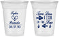 Custom Wedding 16 oz Soft Sided Clear Cups - Two Less Fish In The Sea | 270