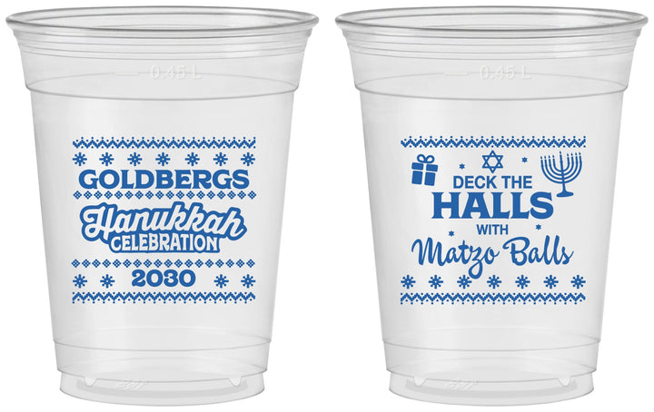 Custom Hanukkah 16 oz Soft Sided Clear Cups - Matzo Balls | 270029