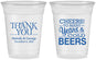 Custom Wedding 16 oz Soft Sided Clear Cups - Cheers Years Cold Beers | 271