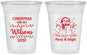 Custom Christmas 16 oz Soft Sided Clear Cups - Snowman | 280002