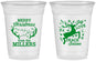 Custom Christmas 16 oz Soft Sided Clear Cups - Reindeer | 280003