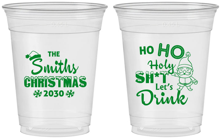 Custom Christmas 16 oz Soft Sided Clear Cups - Elf | 280009