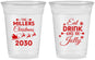 Custom Christmas 16 oz Soft Sided Clear Cups - Eat Drink And Be Jolly | 280010