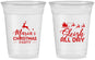 Custom Christmas 16 oz Soft Sided Clear Cups - Sleigh All Day | 280030