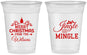 Custom Christmas 16 oz Soft Sided Clear Cups - Jingle And Mingle | 280034