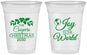 Custom Christmas 16 oz Soft Sided Clear Cups - Joy To The World | 280035