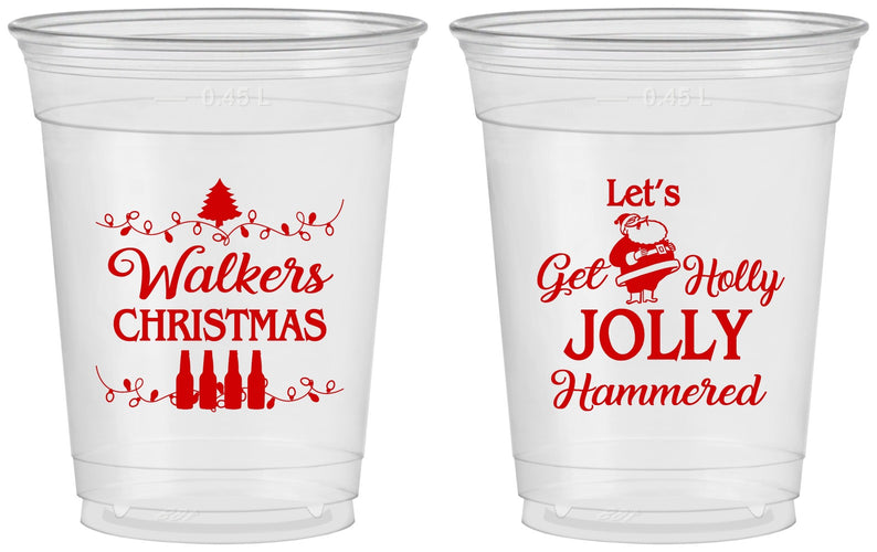 Custom Christmas 16 oz Soft Sided Clear Cups - Let Is Snow | 280050