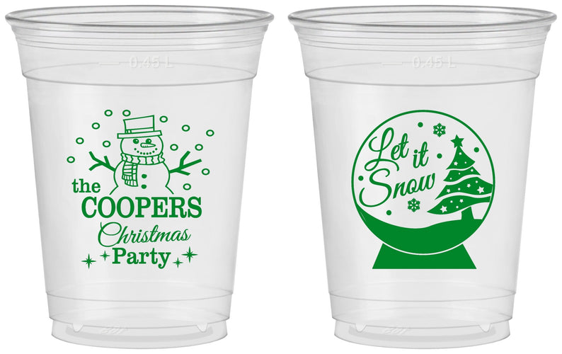 Custom Christmas 16 oz Soft Sided Clear Cups - Lets Get Lit | 280051