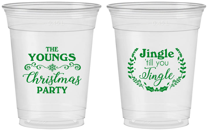 Custom Christmas 16 oz Soft Sided Clear Cups - Jingle Til You Jingle | 280063