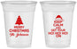 Custom Christmas 16 oz Soft Sided Clear Cups - Ho Ho Ho | 280076