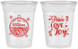 Custom Christmas 16 oz Soft Sided Clear Cups - Peace Joy Love | 280094