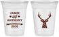 Custom Wedding 16 oz Soft Sided Clear Cups - Deer | 282
