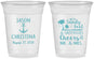 Custom Wedding 16 oz Soft Sided Clear Cups - Sandy Feet Salty Kisses | 290