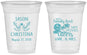 Custom Wedding 16 oz Soft Sided Clear Cups - Sandy Feet Salty Kisses | 291