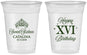 Custom 16th Birthday 16 oz Soft Sided Clear Cups - Tiara | 300002