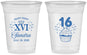 Custom 16th Birthday 16 oz Soft Sided Clear Cups - Cupcake | 300007